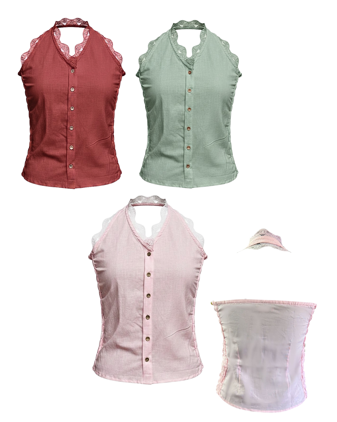 Sylvie Top in Pink Linen