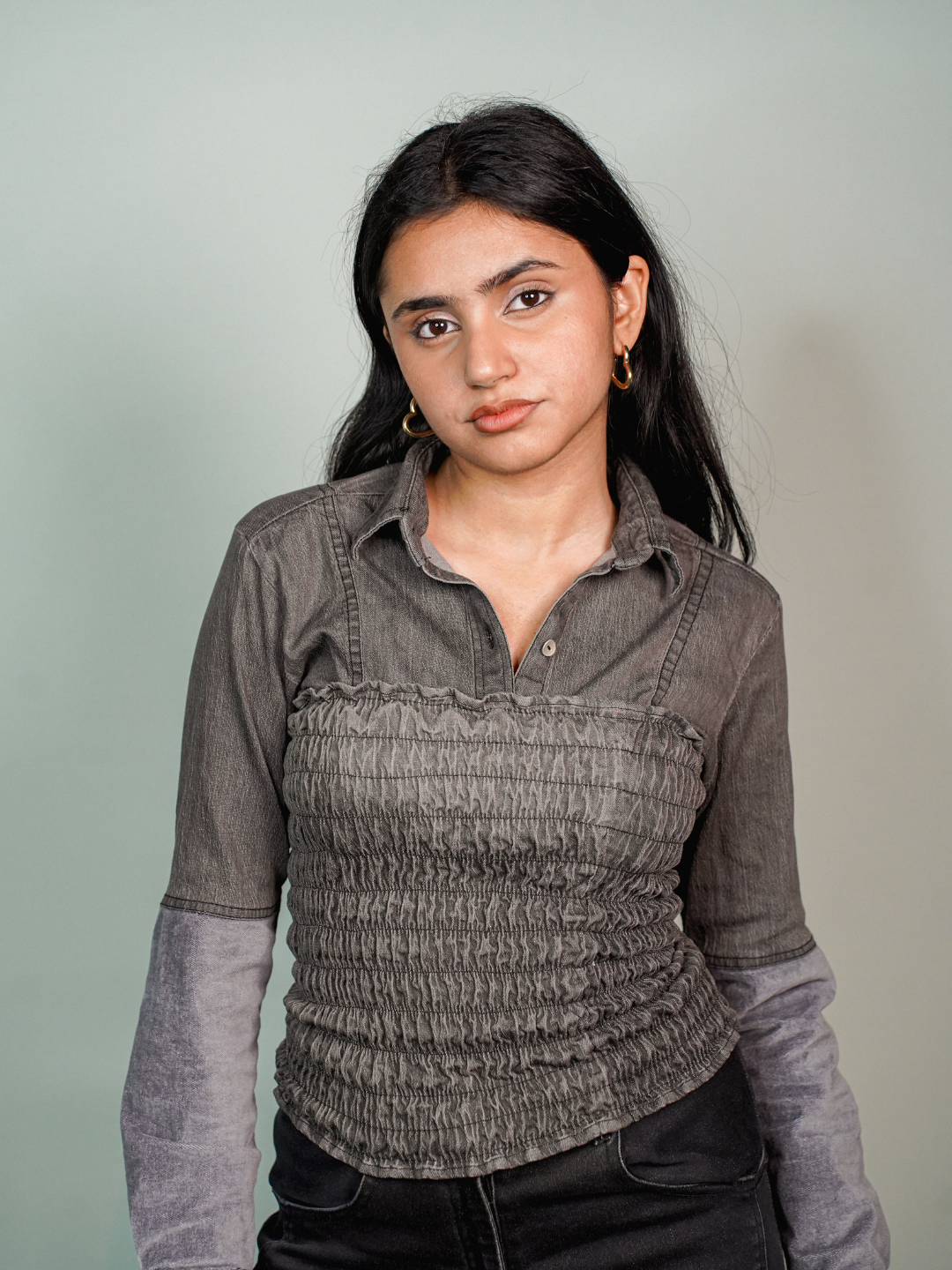 Sara Top in Black Denim