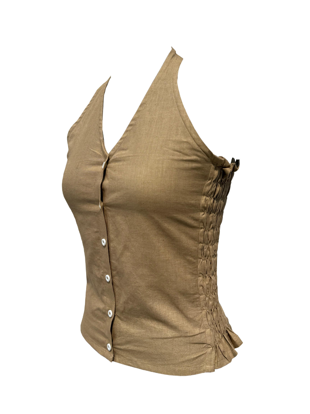 Sylvie Top in Tan Linen