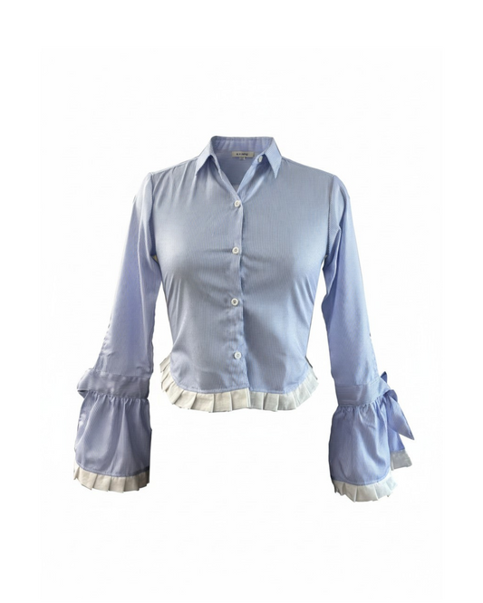 Hailey Top in Blue Stripes