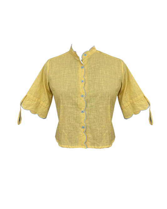 Liz Shirt in Yellow Cotton