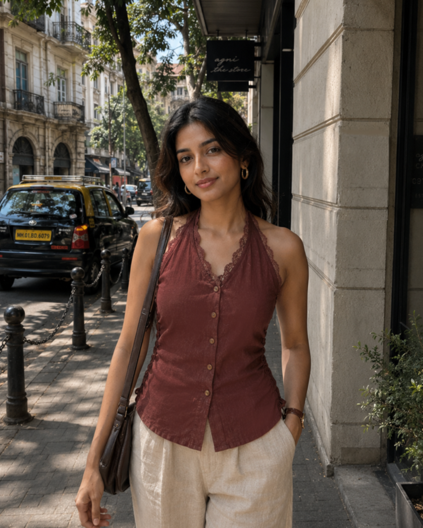 Sylvie Top in Rust Linen