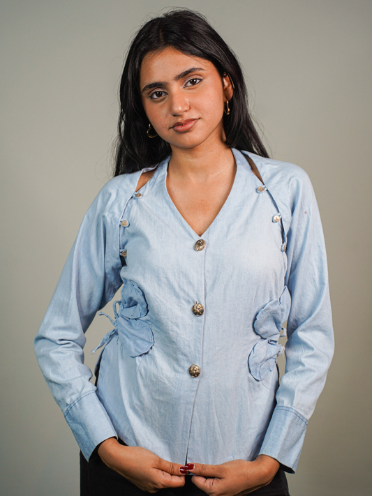 Julia Top in Blue Denim