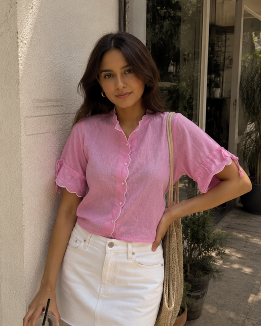 Liz Shirt in Pink Cotton